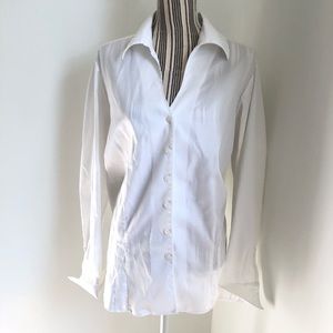 Plus Size White Button Shirt